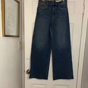 rag & bone Dark Indigo Wide-Leg Jeans Sofía rise full length ultra wide